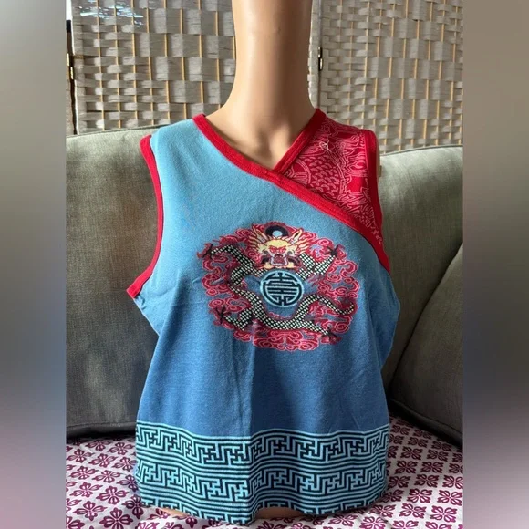 Vintage & Rare ITSUS Shoulder Crossover Tank - Women’s Size L - Picture 2 of 9